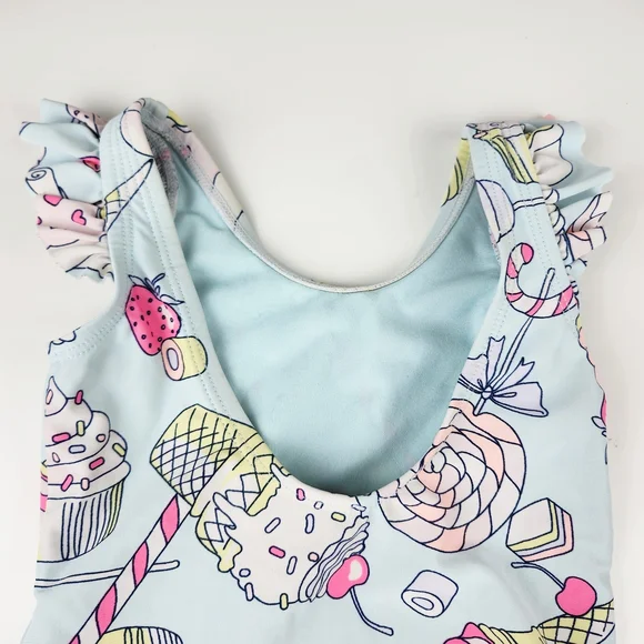 GAP Blue and Pink One Piece Swimsuit with Ruffled Straps - Picture 5 of 6